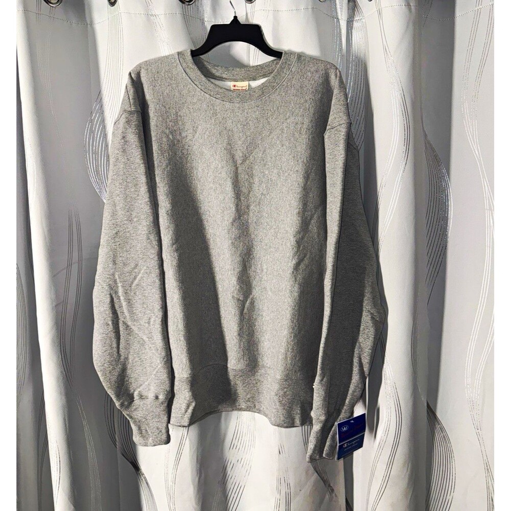 Champion Reverse Weave Men's Gray Fleece Crewneck Logo Pullover Sweatshirt XL